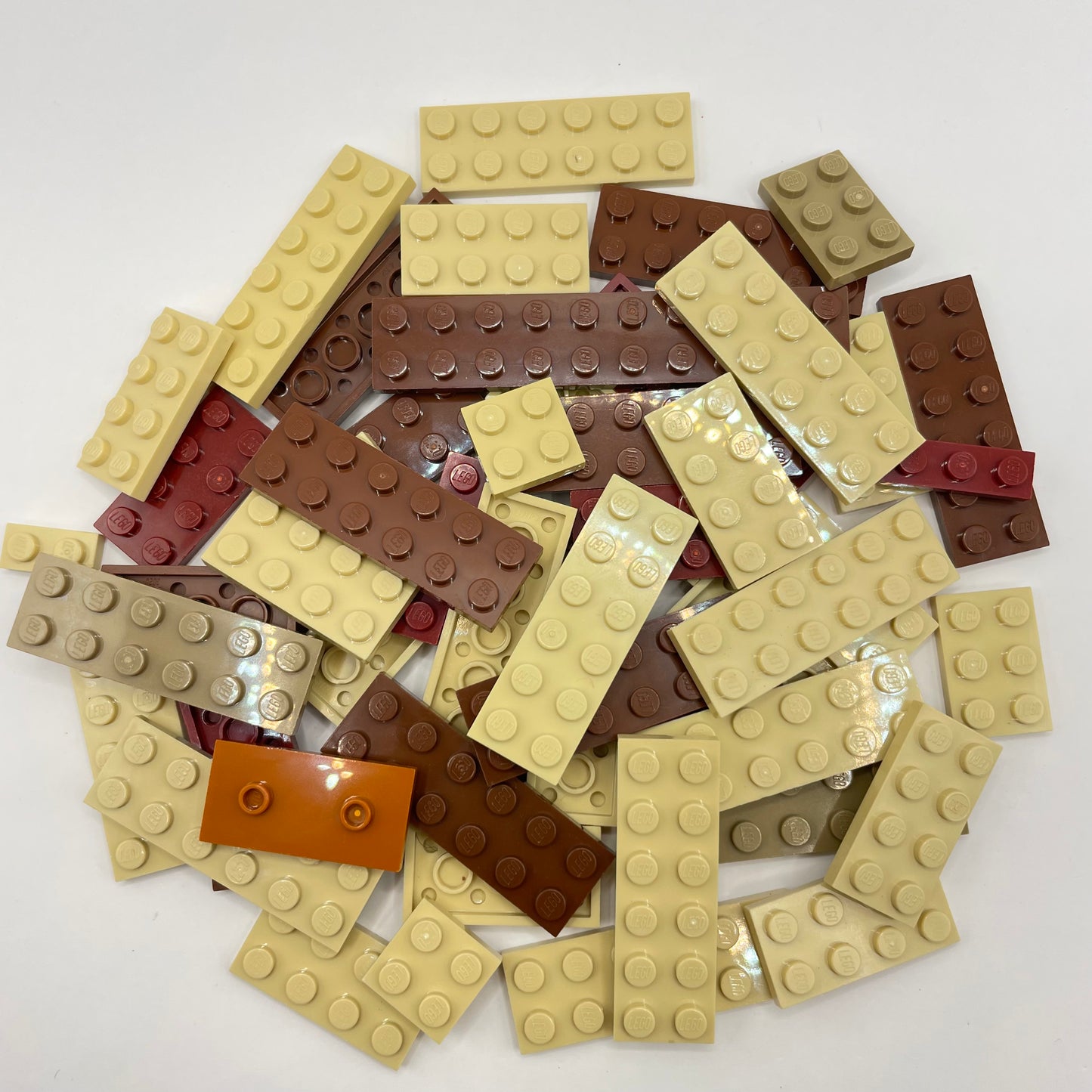 LEGO Small Plates, Earth Tones, Approx. 70g
