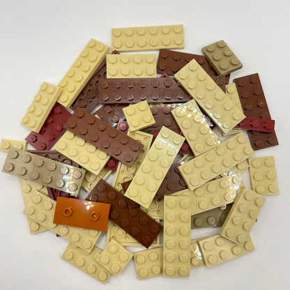 LEGO Small Plates, Earth Tones, Approx. 70g