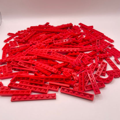 LEGO  Plates, 1x Wide, Long, Red, Approx. 150g