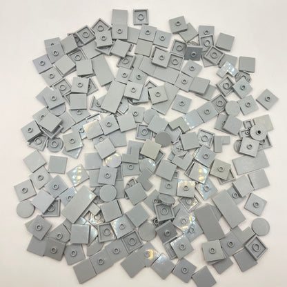 LEGO 2x Tiles / Jumpers, Light Bluish Grey, Approx. 105g