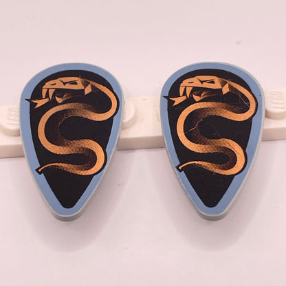 LEGO Oval Shields, Black and Copper Snake, Minifigure Accessories, 2 Pieces