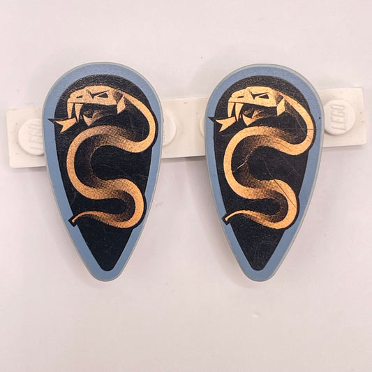 LEGO Oval Shields, Black and Copper Snake, Minifigure Accessories, 2 Pieces