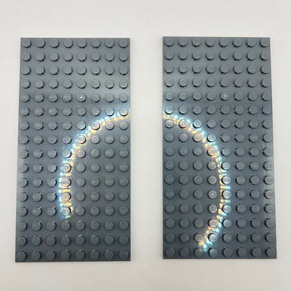 LEGO 8x16 Plates, Dark Bluish Grey, 2 Pieces,