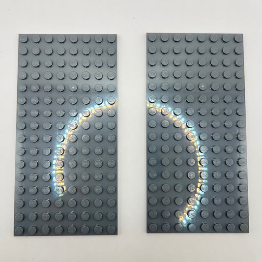 LEGO 8x16 Plates, Dark Bluish Grey, 2 Pieces,