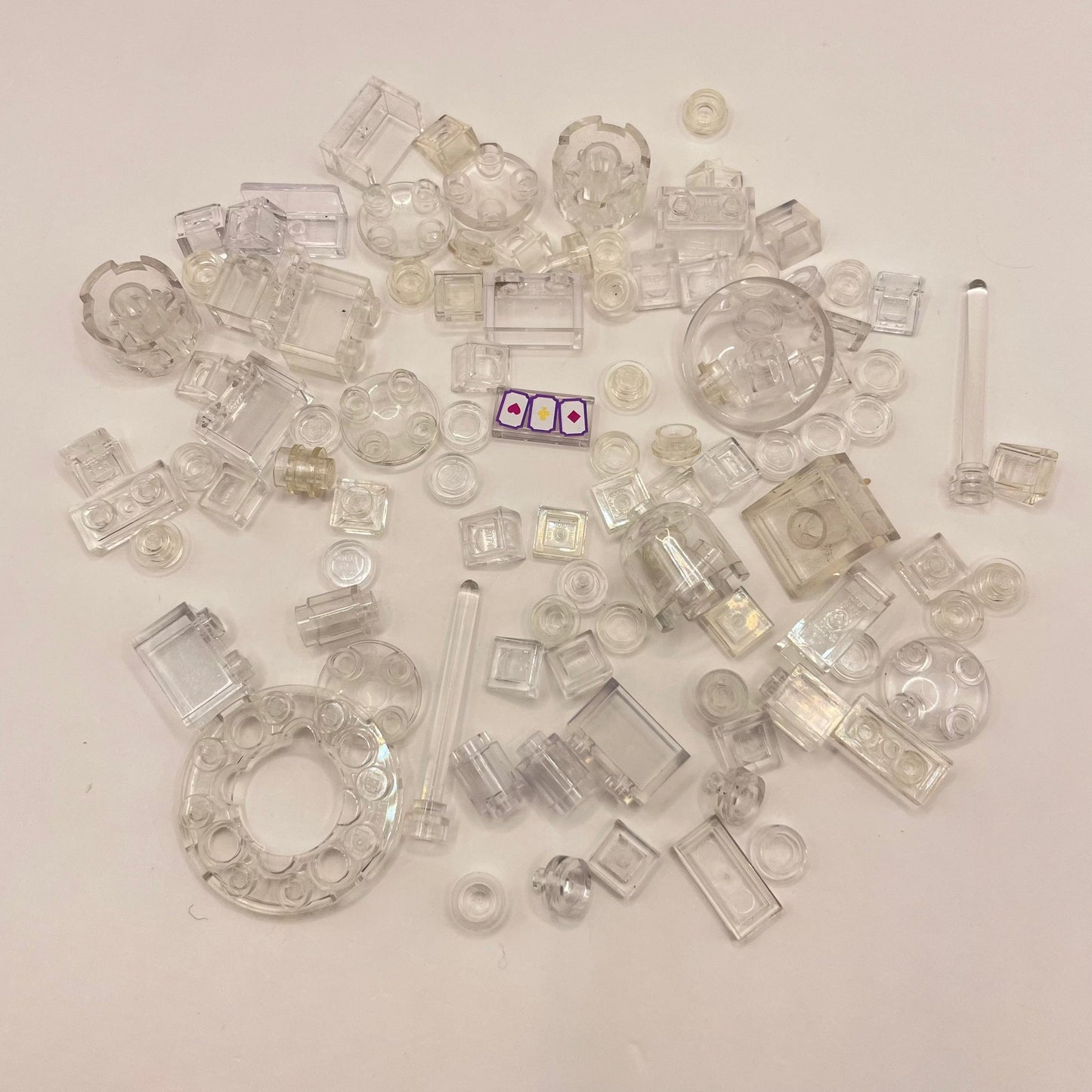 LEGO Transparent Clear, Mixed Pieces, (100 Pieces)