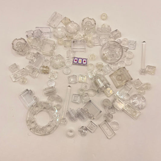 LEGO Transparent Clear, Mixed Pieces, (100 Pieces)