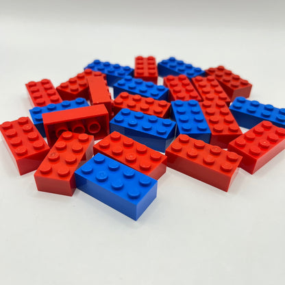 LEGO 2 x 4 Bricks, Red and Blue, 23 Pieces