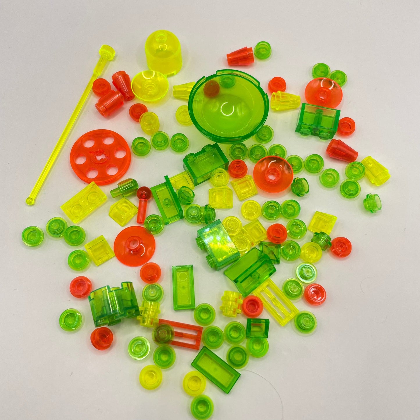 LEGO Transparent Mixed Neon, Mixed Pieces (100 Pieces)