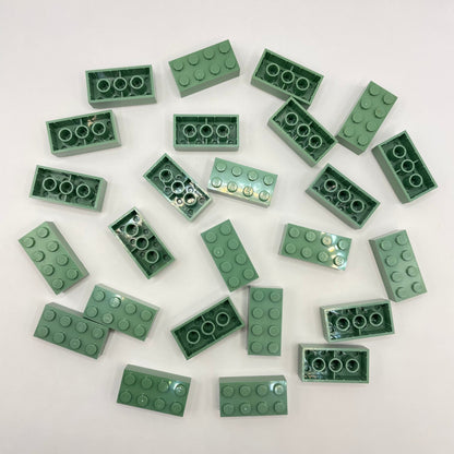 LEGO 2x4 Brick, Sand Green, 25 Pieces