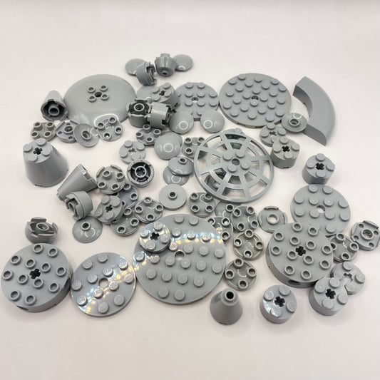 LEGO Round, Light Bluish Grey, Approx. 55g