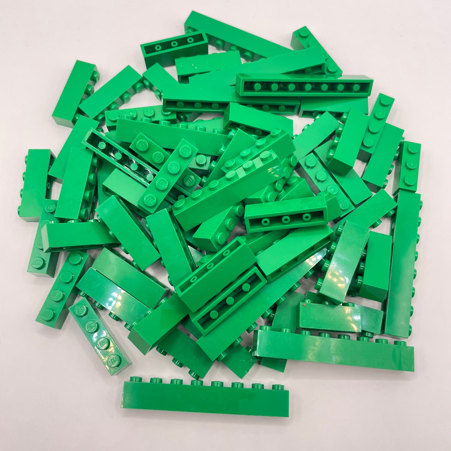 LEGO Bricks, 1x Wide, Green,  Approx. 130g