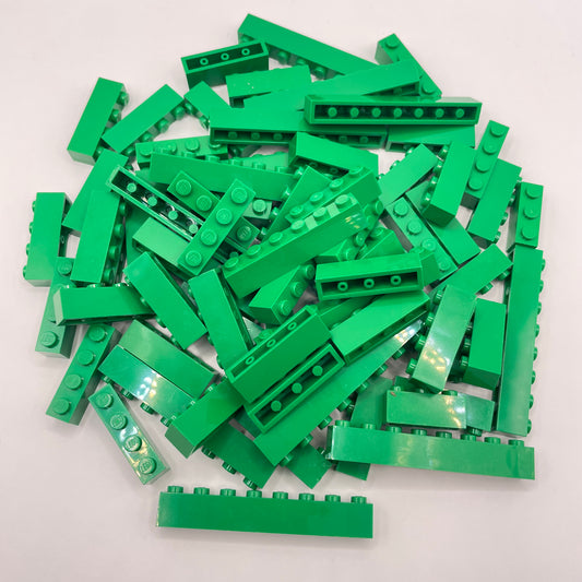 LEGO Bricks, 1x Wide, Green,  Approx. 130g