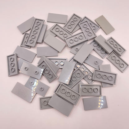 LEGO Tiles 2x4, Light Bluish Grey, Approx. 40g