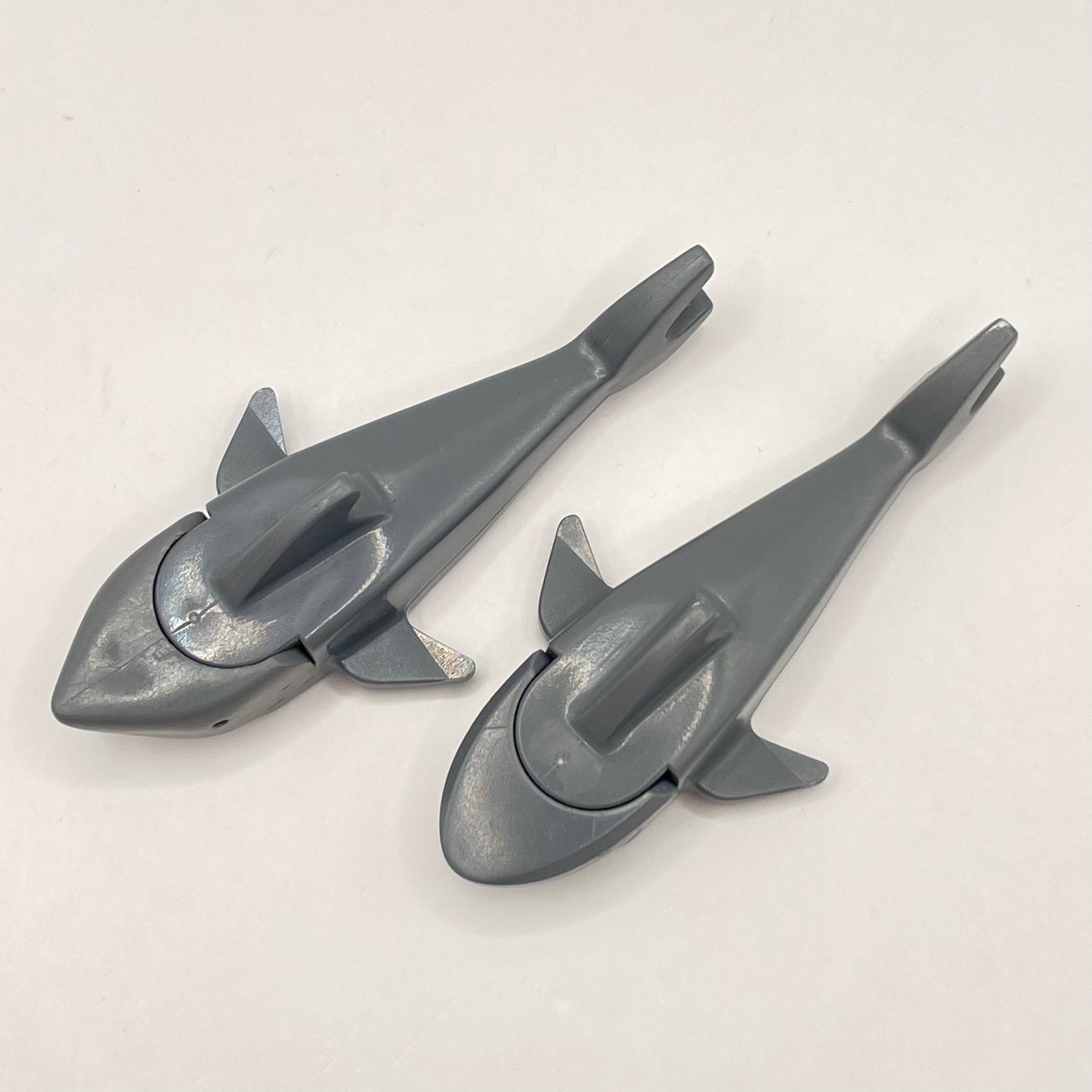 LEGO Sharks, some marks, Dark Bluish Grey, 2 Pieces