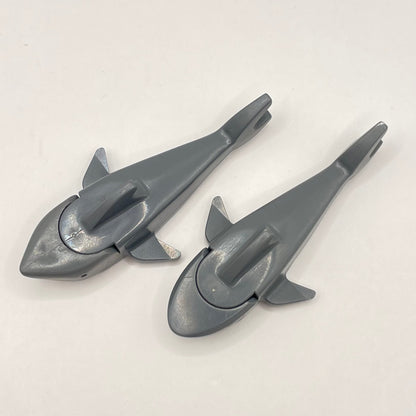 LEGO Sharks, some marks, Dark Bluish Grey, 2 Pieces