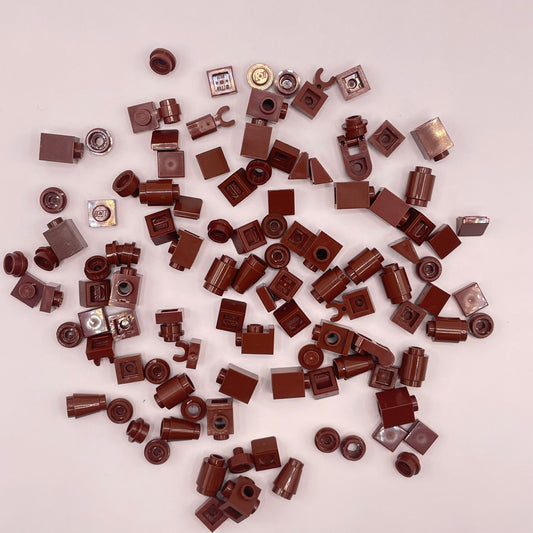 LEGO Greebling, Reddish Brown, 100 pieces