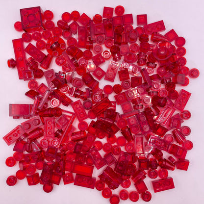 LEGO Transparent Red, Mixed Pieces, Approx. 40g