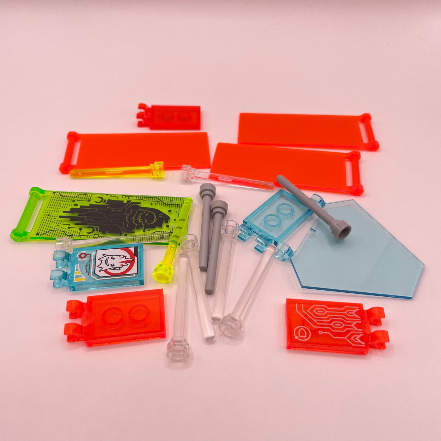 LEGO Mixed Trans Flags / Poles, 20 Pieces