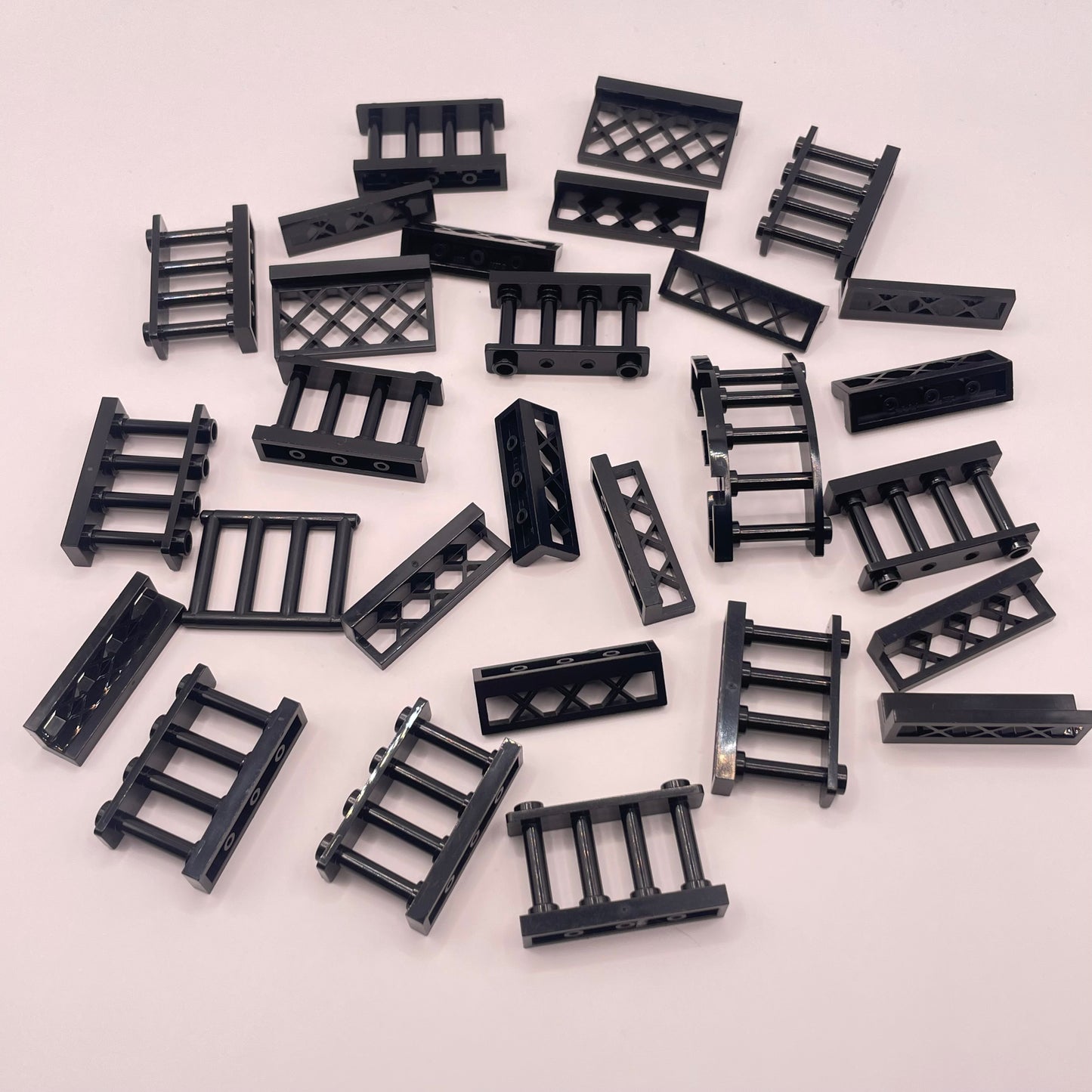 LEGO Rails And Fences, Building Pieces, Black, 25 Pieces