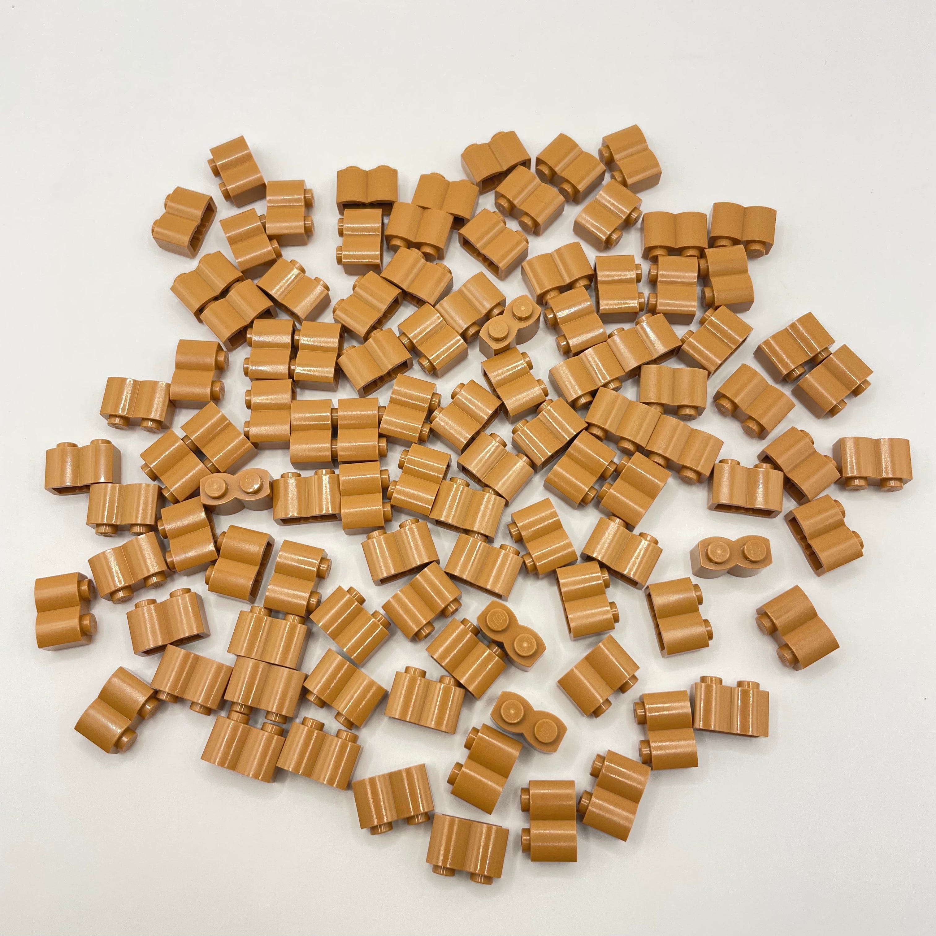 Lego Log Part LEGO Medium Nougat 1 x 2 Brick, Log Profile, Building, 100 Pieces (301 ...