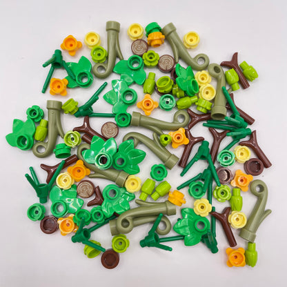 LEGO Small Plant Pack, Mixed Flowers with Yellows, Stems, Leaves, 100 Pieces