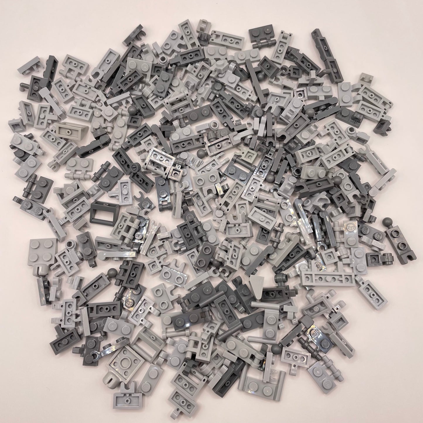 LEGO Clips and Bars, Flexible Connections, Mixed Bluish Grey, Approx. 120g