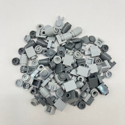 LEGO Mixed Grey, 1x1 Greebling, 100 Pieces