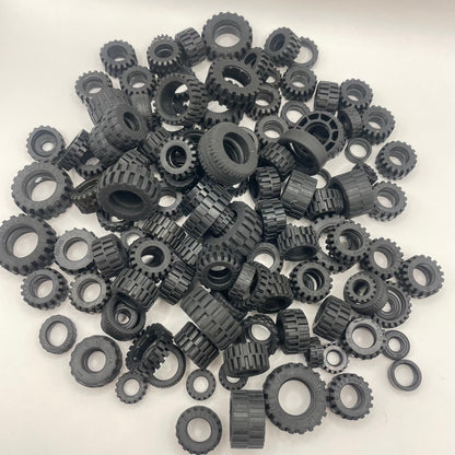 LEGO Small and Medium Tyres, Approx. 250g GBC