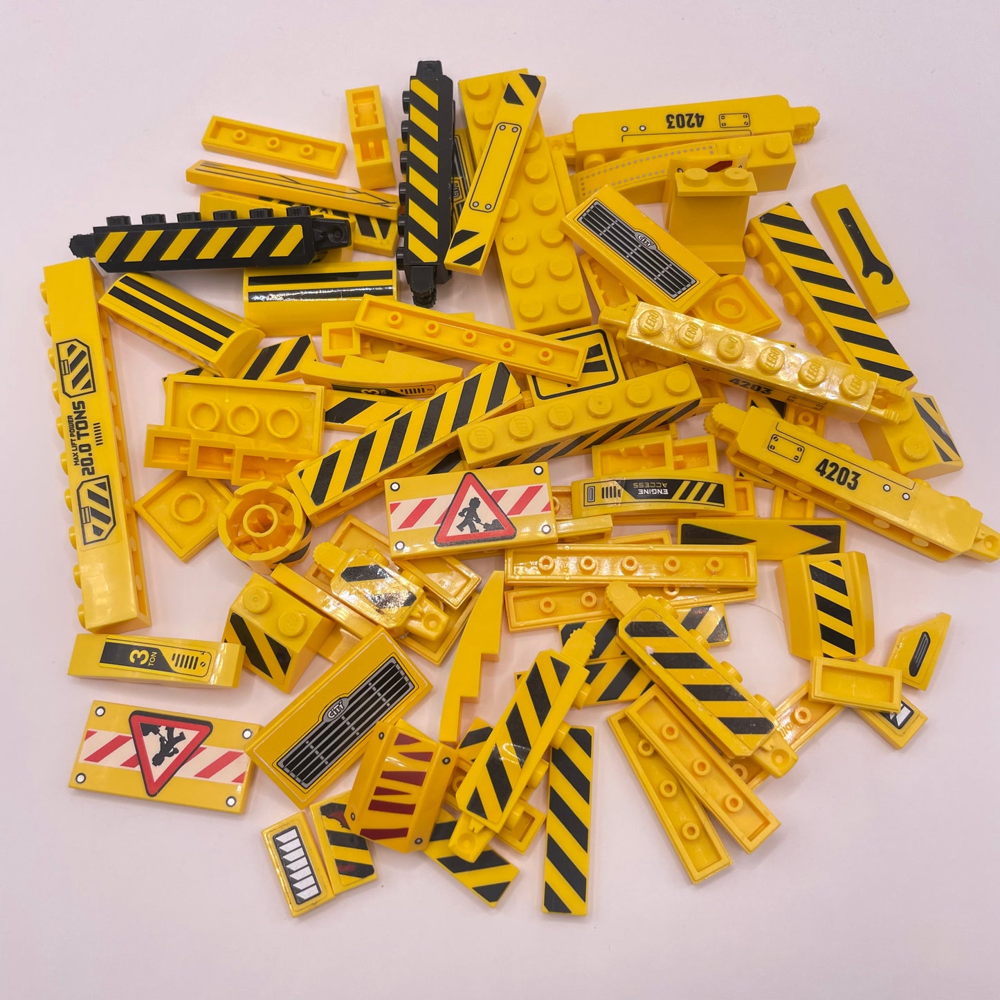 LEGO  Stickers/ Printed Pieces, Construction, Yellow Approx. 85g