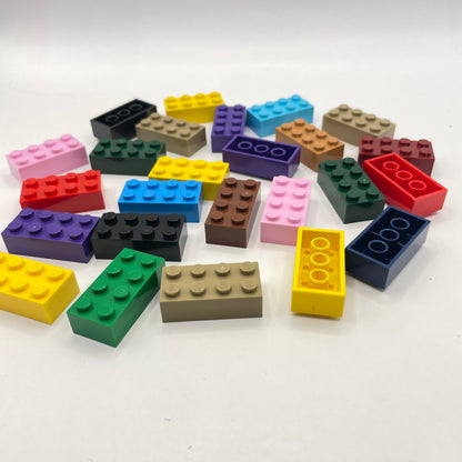LEGO 2 x 4 Bricks, Mixed Colours, 25 Pieces