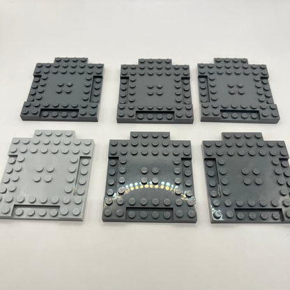 LEGO Modified Plates 8x8, Mixed Grey, 6 pieces