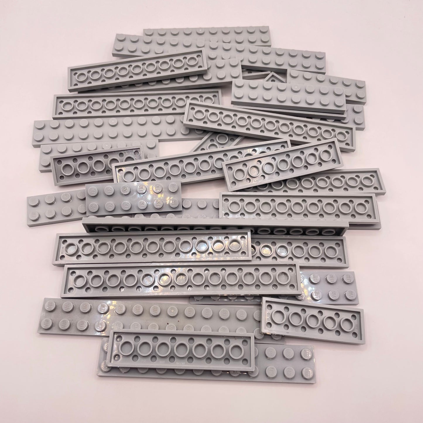 LEGO  Plates, 2x Wide Long, Light Bluish Grey, Approx. 90g