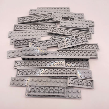 LEGO  Plates, 2x Wide Long, Light Bluish Grey, Approx. 90g