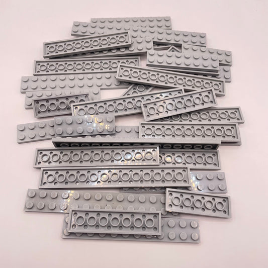 LEGO  Plates, 2x Wide Long, Light Bluish Grey, Approx. 90g