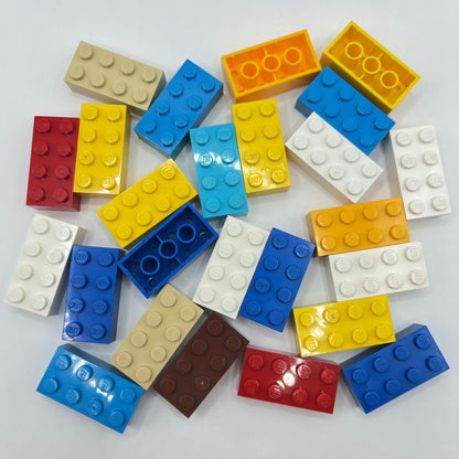 LEGO 2 x 4 Bricks, Mixed Colours, 25 Pieces