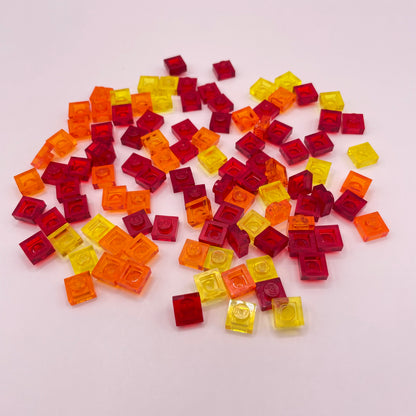 LEGO Plates Square 1x1, Transparent, Sunset, 100 Pieces
