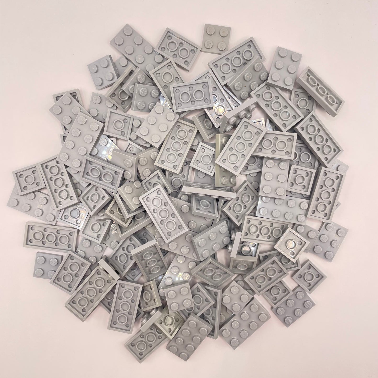 LEGO  Plates, 2x Wide, Light Bluish Grey, Approx. 110g