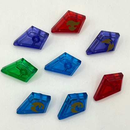 LEGO Mixed Transparent, 1x2 Diamond, Modified Tile, (8 Pieces)