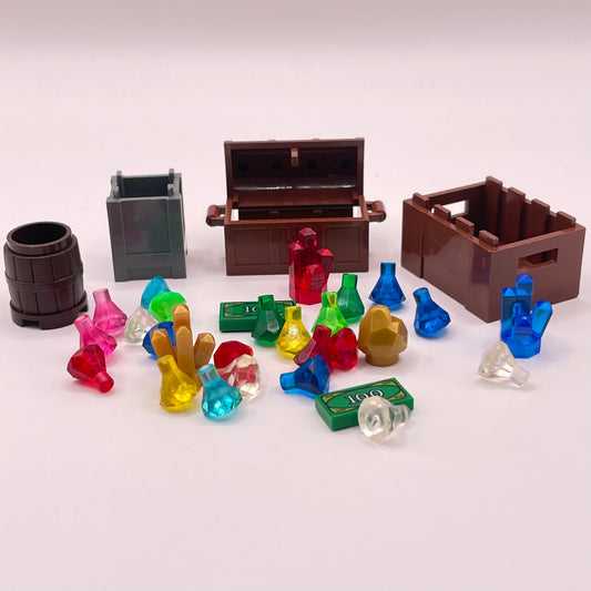 LEGO Treasure Chests, Gem Stones, Mixed Pieces, (32 Pieces)