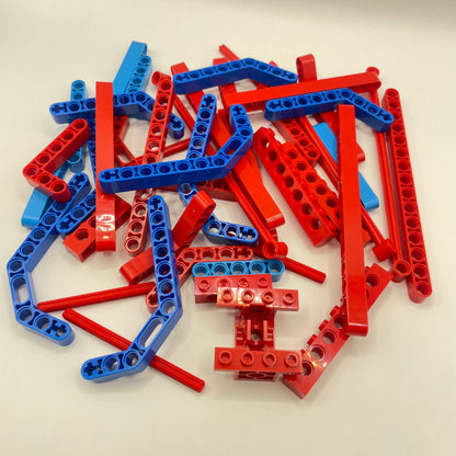 LEGO Lift Arms and Technic Bricks, Red and Blue, Technic, Approx. 100g