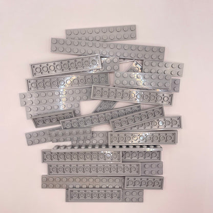 LEGO  Plates, 2x Wide Long, Light Bluish Grey, Approx. 90g