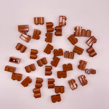 LEGO Textured Bricks, Dark Orange, Building, 30 Pieces
