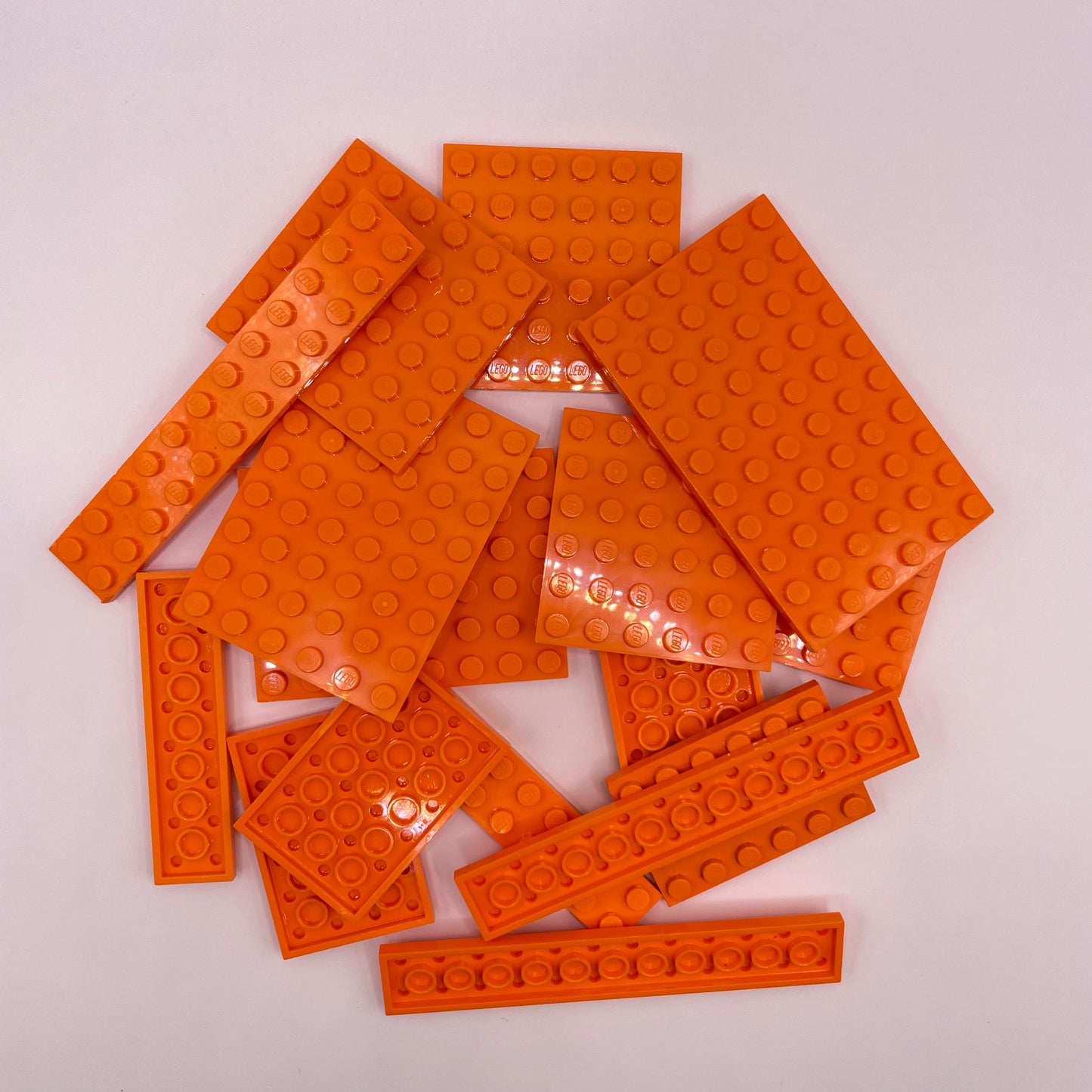 LEGO Plates, Medium/Long, Orange, Approx. 65g