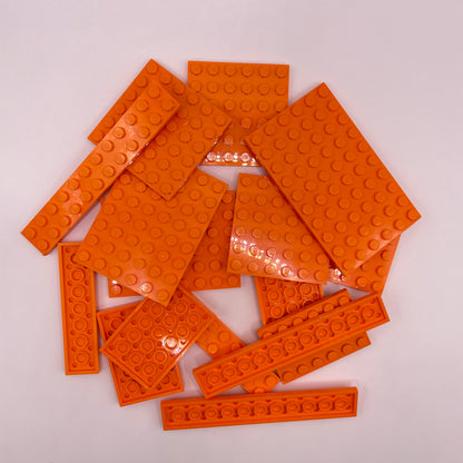 LEGO Plates, Medium/Long, Orange, Approx. 65g