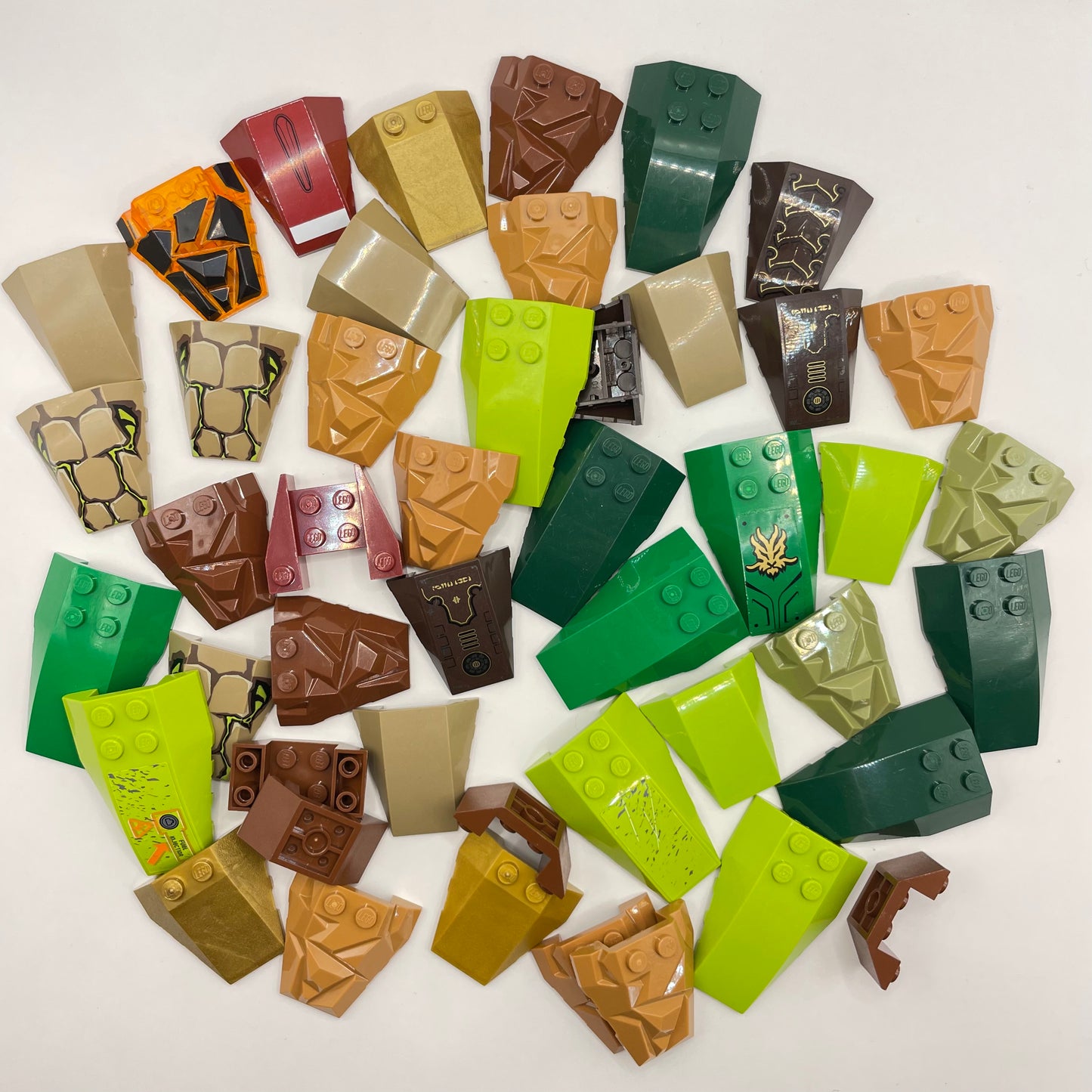 LEGO Vehicle Hulls/Rocks, Earth Tones, Approx. 110g