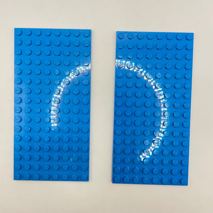 LEGO 8x16 Plates, Dark Azure, 2 Pieces