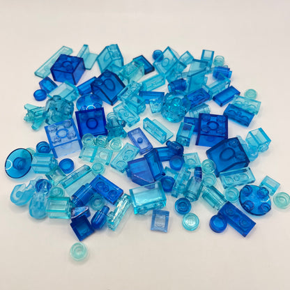 LEGO Mixed Transparent-Blue, Mixed Pieces, Approx. 40g