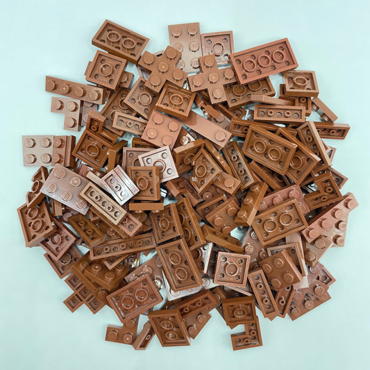 LEGO Small Plates, Reddish Brown, Approx. 85g