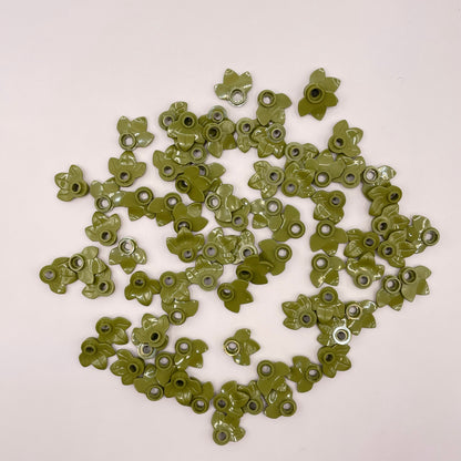 LEGO Olive Green Plant Plate, Round 1 x 1 with 3 Leaves, 80 Pieces (32607)