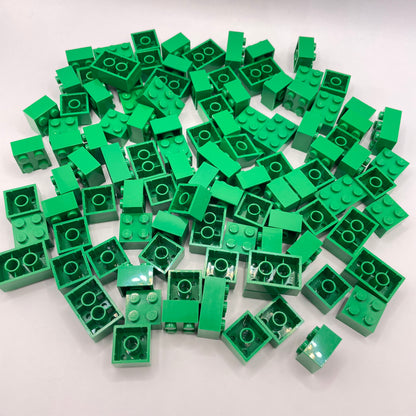 LEGO 2x Bricks, Green, Approx. 130g